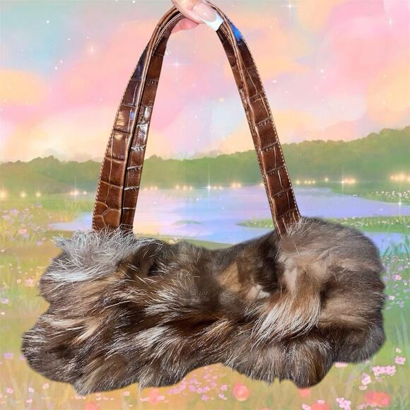 Paolo Masi Leather Fur Designer Handbag Made In Italy - Picture 1 of 4